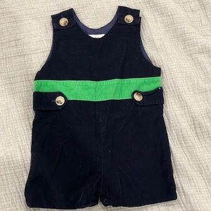 Precious Beaufort Bonnet Company navy and green boys corduroy Jon Jon romper